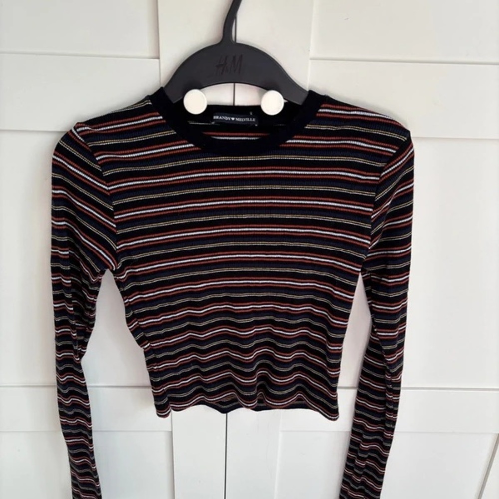 Brandy Melville Multicolor Striped Knit Top